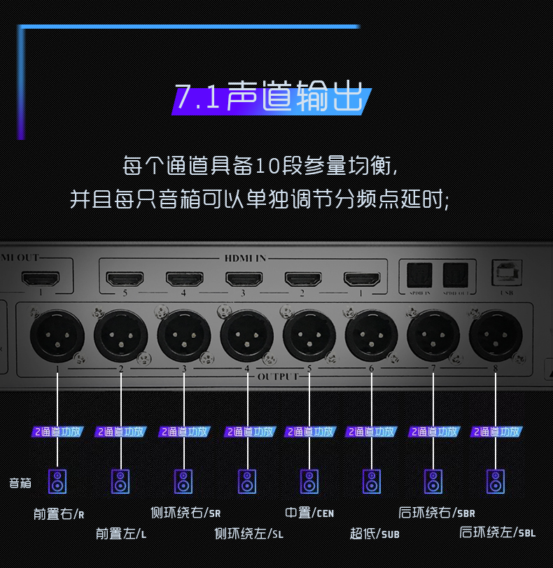 崔帕斯出品专业KTV前级效果器 3d710v